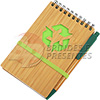 Bloco capa bambu com caneta