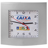 Relógio de Parede Social Quadrado Prata/Dourado